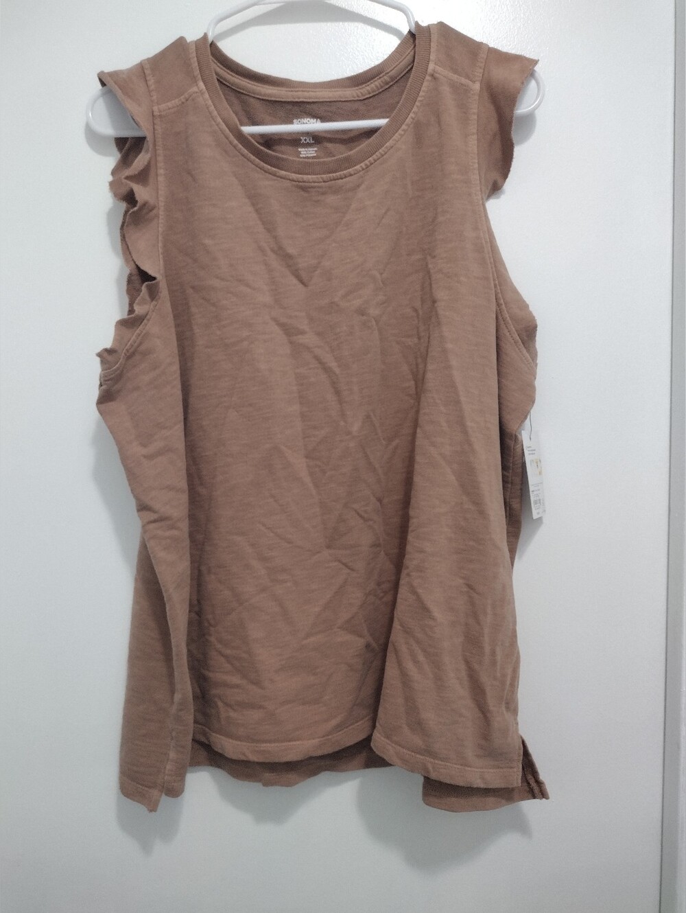 NWT Sonoma Brown Sleeveless Blouse Size XXL